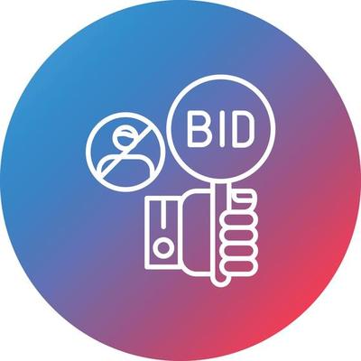 Absentee Bid Line Gradient Circle Background Icon