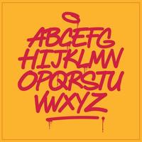 A set of Graffiti alphabet. Cool digital graffiti font. vector