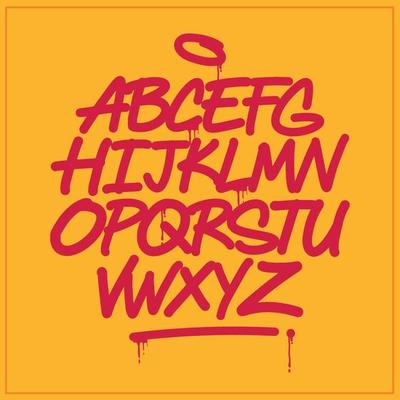 A set of Graffiti alphabet. Cool digital graffiti font.