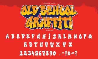 A set of Graffiti alphabet. Cool digital graffiti font. vector