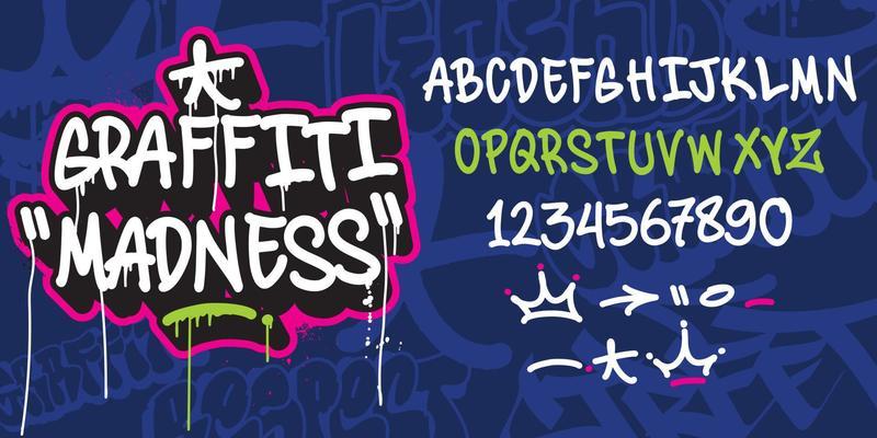 A set of Graffiti alphabet. Cool digital graffiti font.