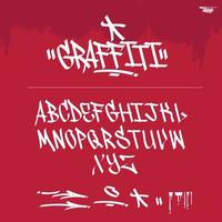 A set of Graffiti alphabet. Cool digital graffiti font. vector