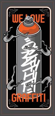 A set of graffiti artwork. Skull badass illustration. Ghetto style and graffiti urban street art theme