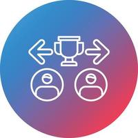 Winner Selection Line Gradient Circle Background Icon vector