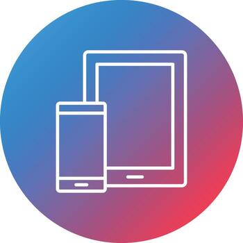 Gadget Line Gradient Circle Background Icon vector