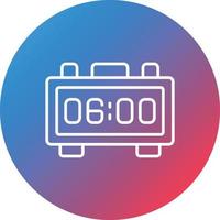 Digital Clock Line Gradient Circle Background Icon vector