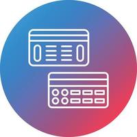 Debit Vs Credit Line Gradient Circle Background Icon vector