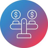 Money Scale Line Gradient Circle Background Icon vector