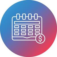 Fiscal Year Line Gradient Circle Background Icon vector