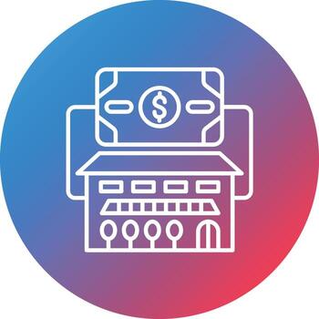 icono de fondo de círculo de gradiente de línea de activos fijos vector