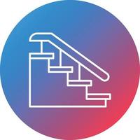 Stairs Line Gradient Circle Background Icon vector