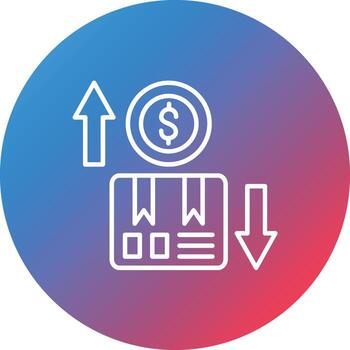 Variable Expenses Line Gradient Circle Background Icon vector