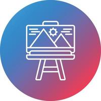 Canvas And Easel Line Gradient Circle Background Icon vector