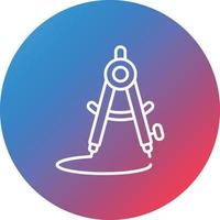 Drawing Compass Line Gradient Circle Background Icon vector