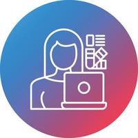 Designer Female Line Gradient Circle Background Icon vector