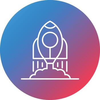 Launch Line Gradient Circle Background Icon vector
