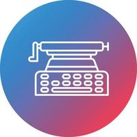 Typewriter Line Gradient Circle Background Icon vector