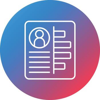 Portfolio Line Gradient Circle Background Icon vector
