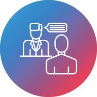 Interview Line Gradient Circle Background Icon vector
