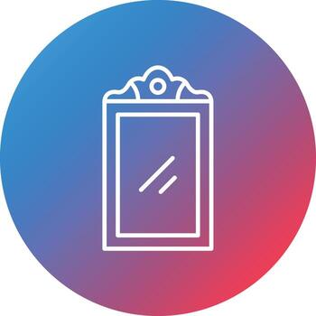 Mirror Line Gradient Circle Background Icon vector