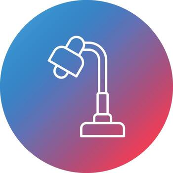 Table Lamp Line Gradient Circle Background Icon vector