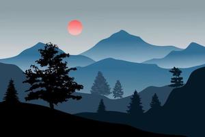 Abstract mountain painting, Abstract background, Premium Vector