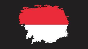 Brush effect Indonesia grunge texture flag vector