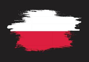 Vector grunge brush stroke Poland flag vector