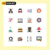 Universal Icon Symbols Group of 16 Modern Flat Colors of training education book career spa school Editable Pack of Creative Vector Design Elements