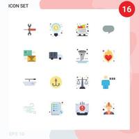 16 Universal Flat Colors Set for Web and Mobile Applications mailing chat money twitter shopping Editable Pack of Creative Vector Design Elements