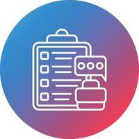 Post Interview Feedback Line Gradient Circle Background Icon vector