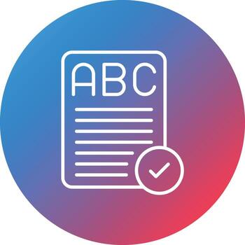 Spelling and Grammar Mistakes Line Gradient Circle Background Icon vector