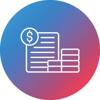 Accounts Receivable Line Gradient Circle Background Icon vector