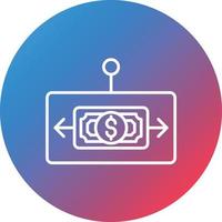 Cash Flow Projections Line Gradient Circle Background Icon vector
