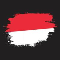 nuevo vector de bandera de indonesia vintage de textura grunge descolorida