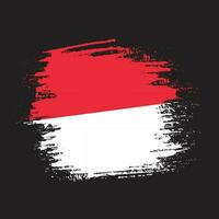 Indonesia distressed grunge flag vector