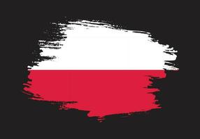 Grunge texture distressed Poland flag vector