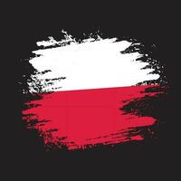 New Poland hand paint grunge flag vector