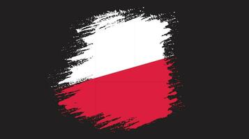 Ink paint brush stroke frame Poland flag vector