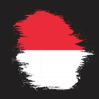 Professional abstract grunge Indonesia flag vector
