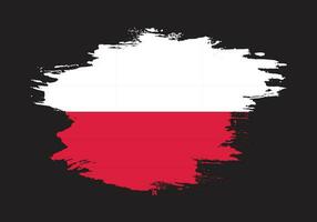 Paint ink brush stroke free Poland flag vector