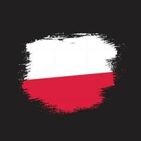 nuevo vector de bandera de polonia vintage de textura grunge descolorida