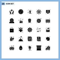 Stock Vector Icon Pack of 25 Line Signs and Symbols for setting computer arrows startup global Editable Vector Design Elements