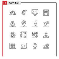 16 Creative Icons Modern Signs and Symbols of internet web speed lantern page speed test star Editable Vector Design Elements