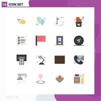 16 Flat Color concept for Websites Mobile and Apps printing machine golf sweet chocolate bar bite Editable Pack of Creative Vector Design Elements