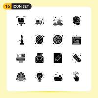 16 Creative Icons Modern Signs and Symbols of light fire stone day world Editable Vector Design Elements