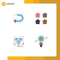 4 Flat Icon concept for Websites Mobile and Apps arrow black left houses friday Editable Vector Design Elements