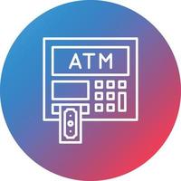 ATM Line Gradient Circle Background Icon vector