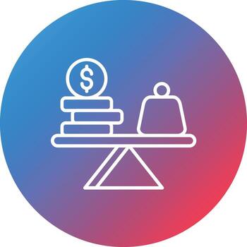 Debt Service Coverage Ratio Line Gradient Circle Background Icon vector