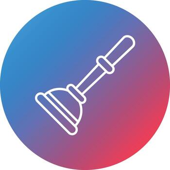 Cup Plunger Line Gradient Circle Background Icon vector